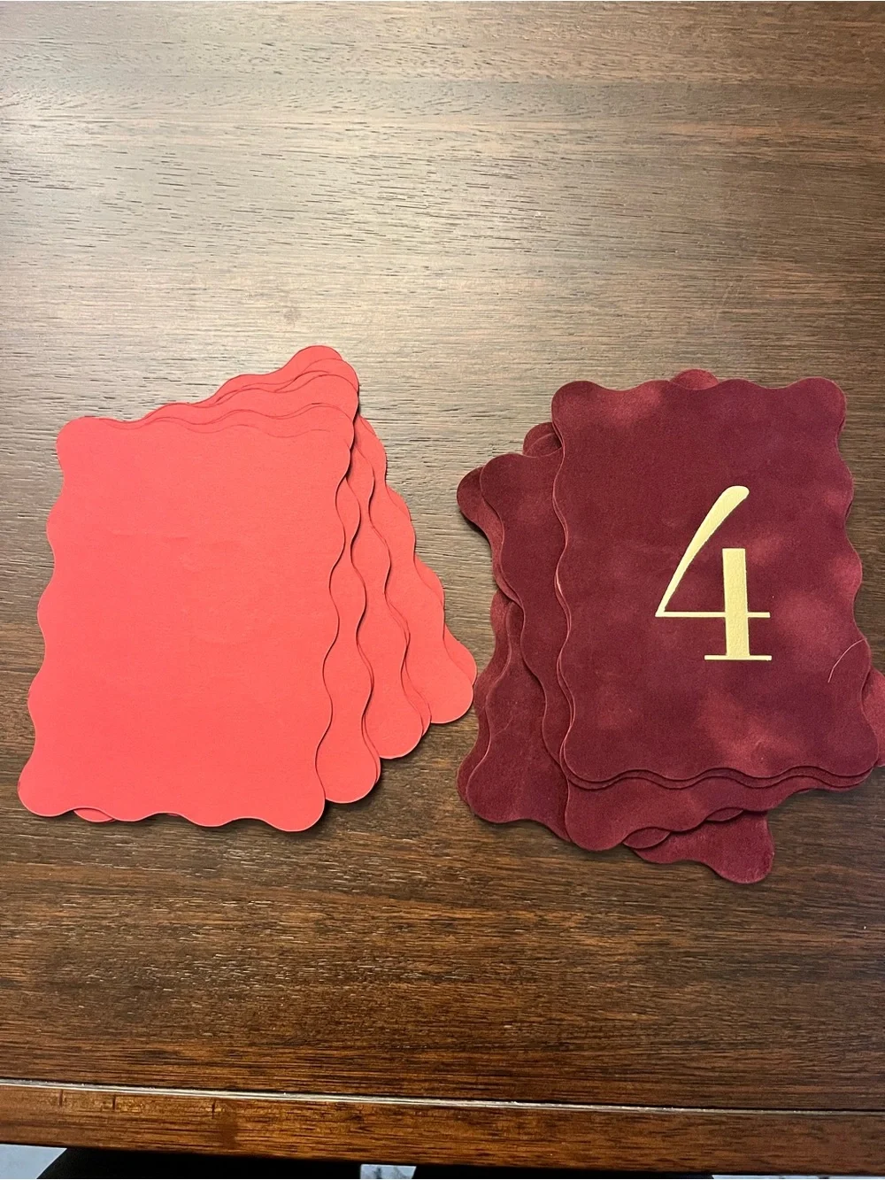 Burgundy Velvet Table Numbers - 1-15